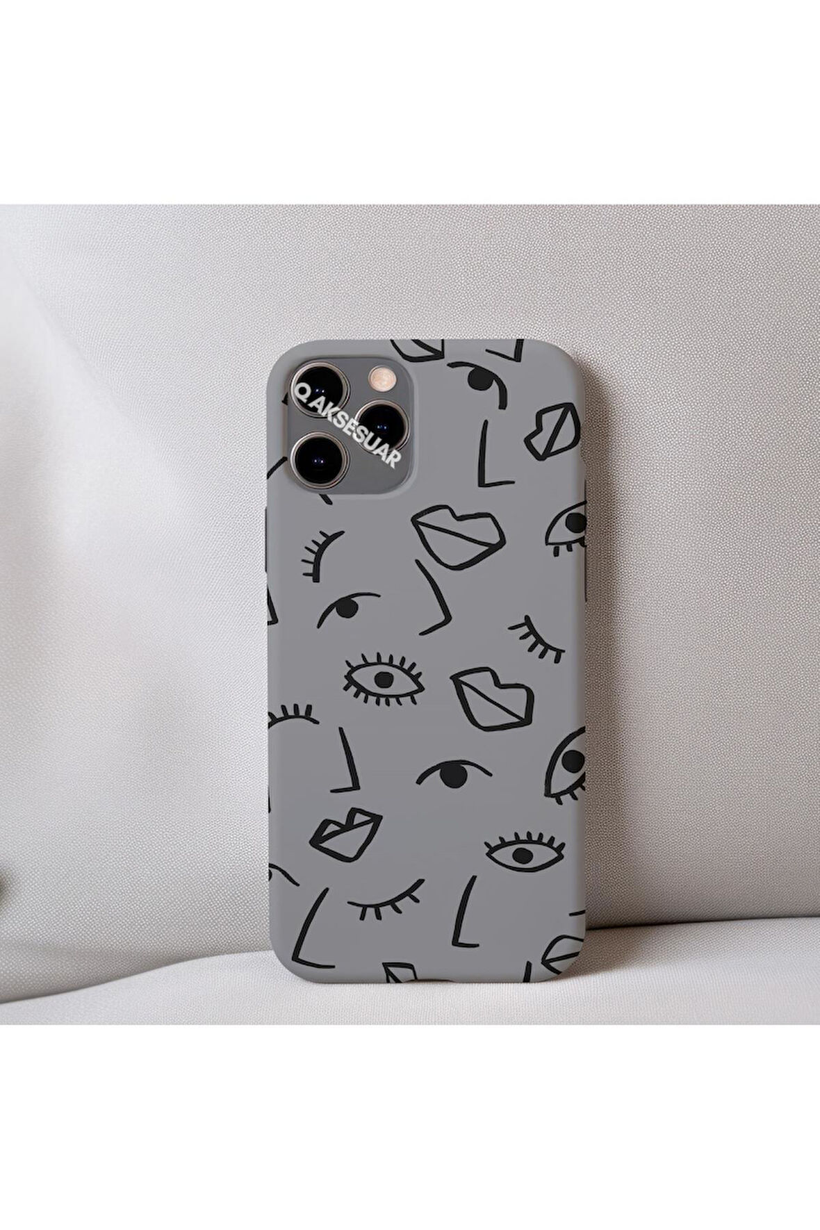 İphone 7 Plus Uyumlu İçi Kadife Dudak Desenli Tasarım Telefon Kılıfı