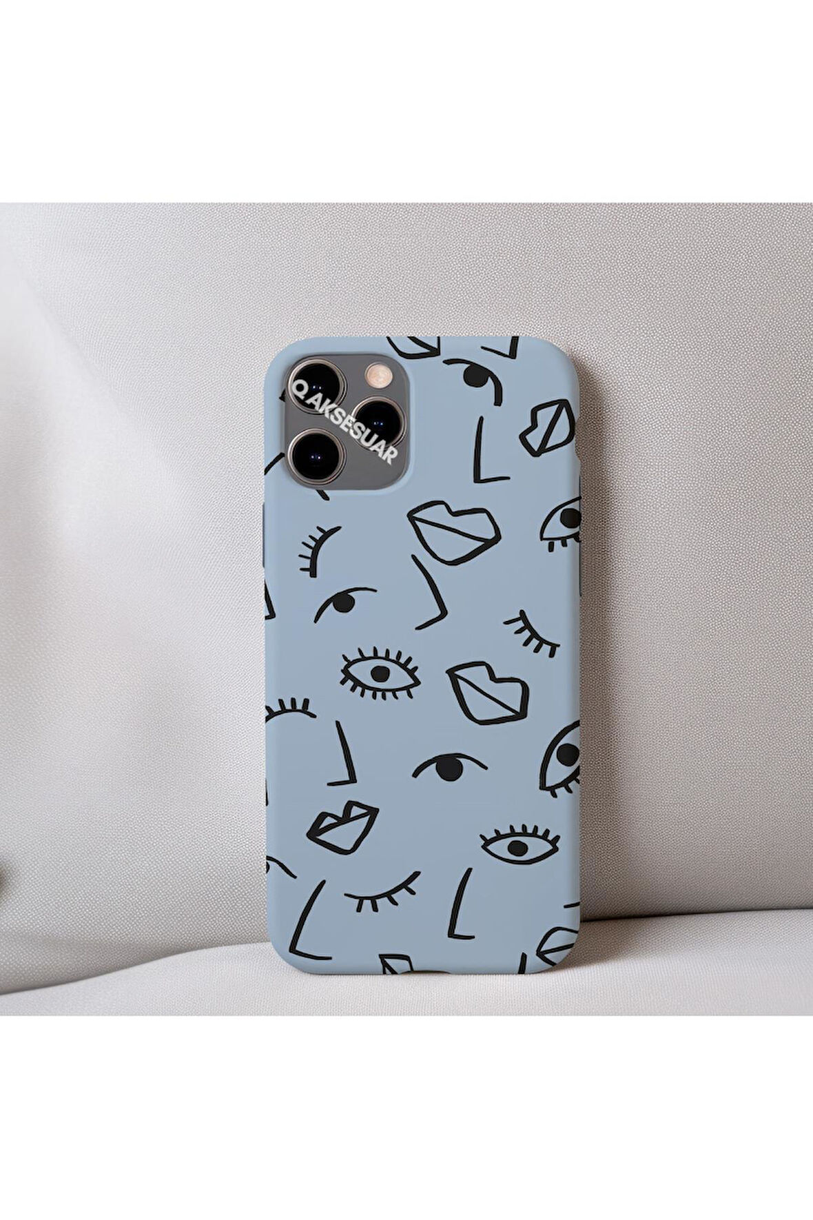 İphone XS Max Uyumlu İçi Kadife Dudak Desenli Tasarım Telefon Kılıfı