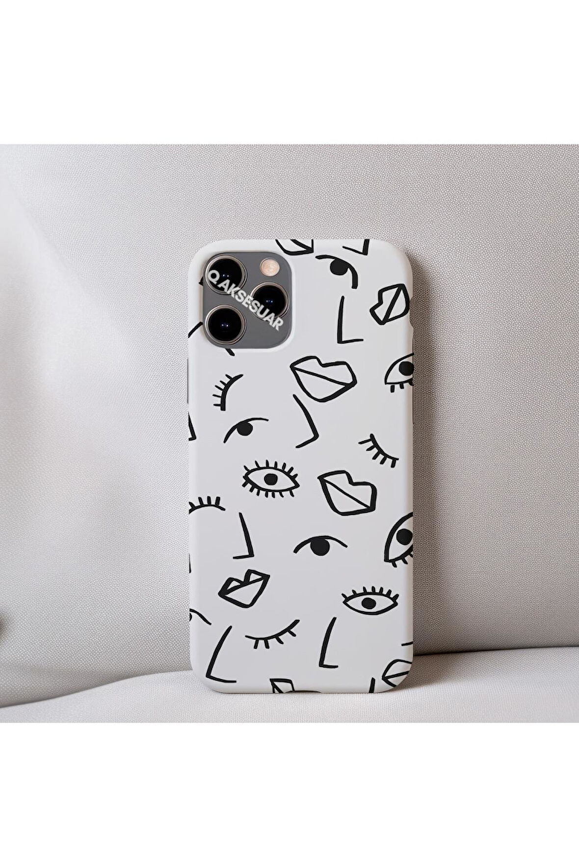 İphone 12 Uyumlu İçi Kadife Dudak Desenli Tasarım Telefon Kılıfı