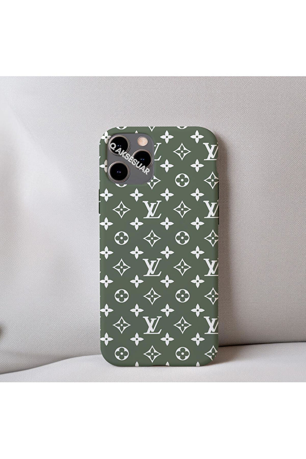 İphone 7 Uyumlu İçi Kadife LV Desenli Tasarım Telefon Kılıfı