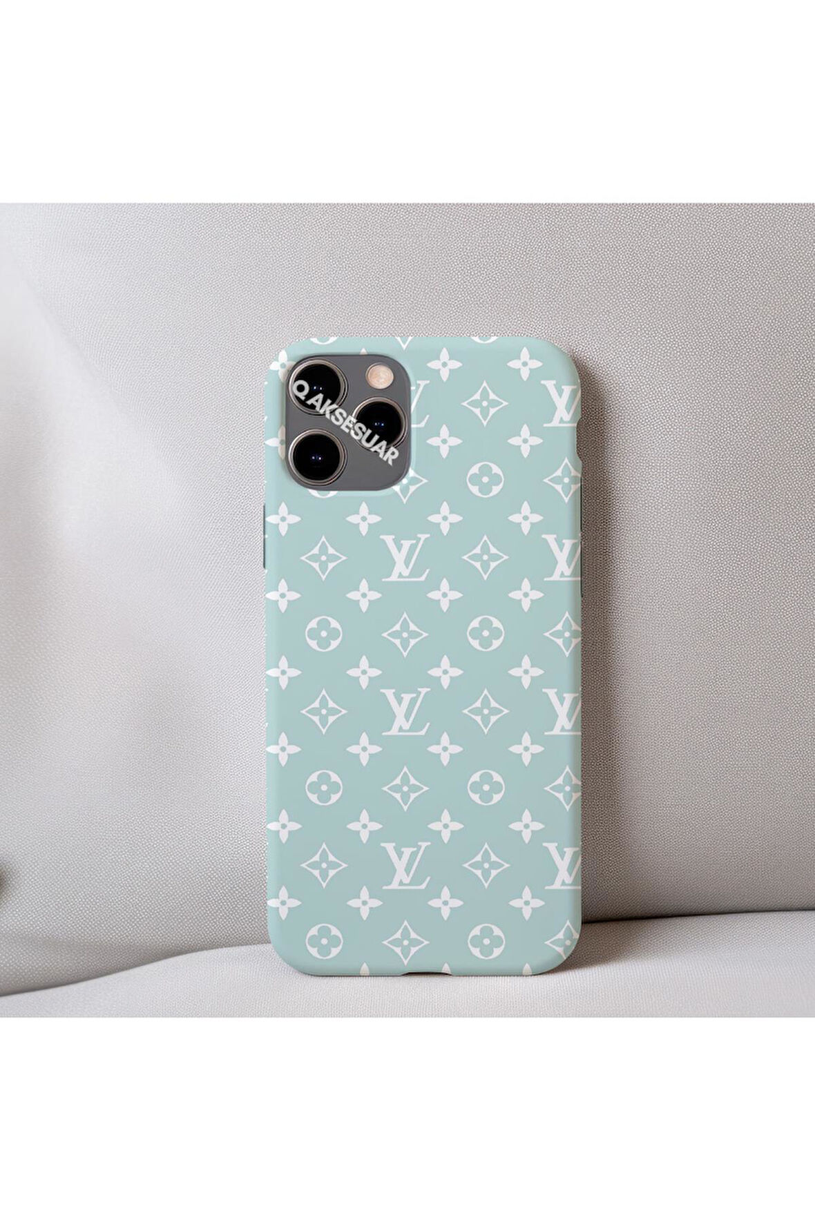 İphone SE 3.Nesil (2022) Uyumlu İçi Kadife LV Desenli Tasarım Telefon Kılıfı