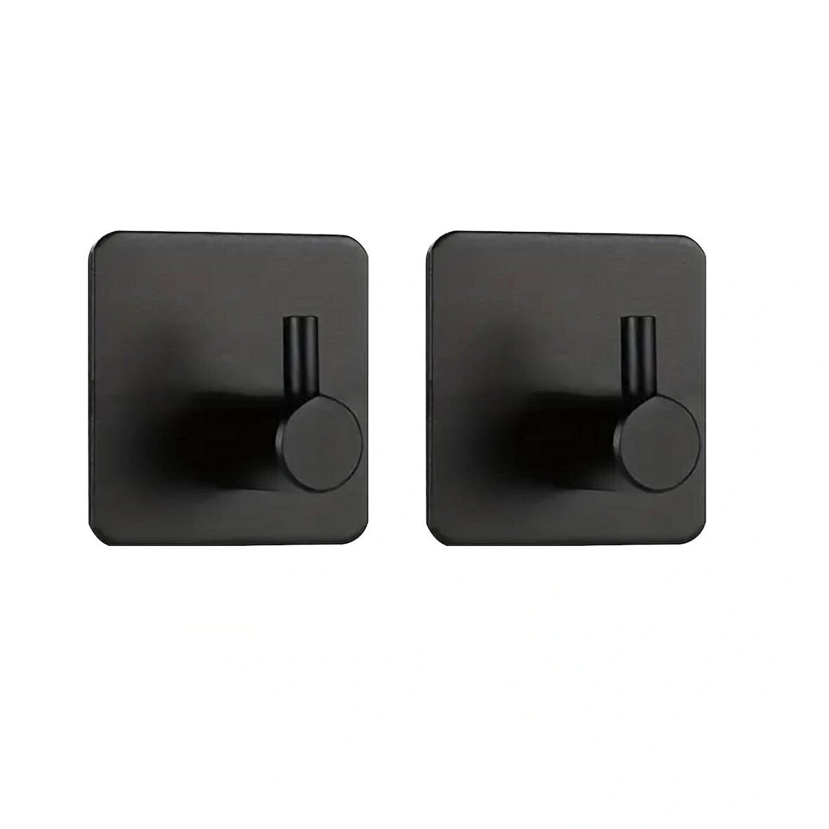 Microcase Yapışkanlı Metal Banyo Mutfak Eşya Havlu Vb. Ürün Askılığı - Siyah AL4619  2 Adet