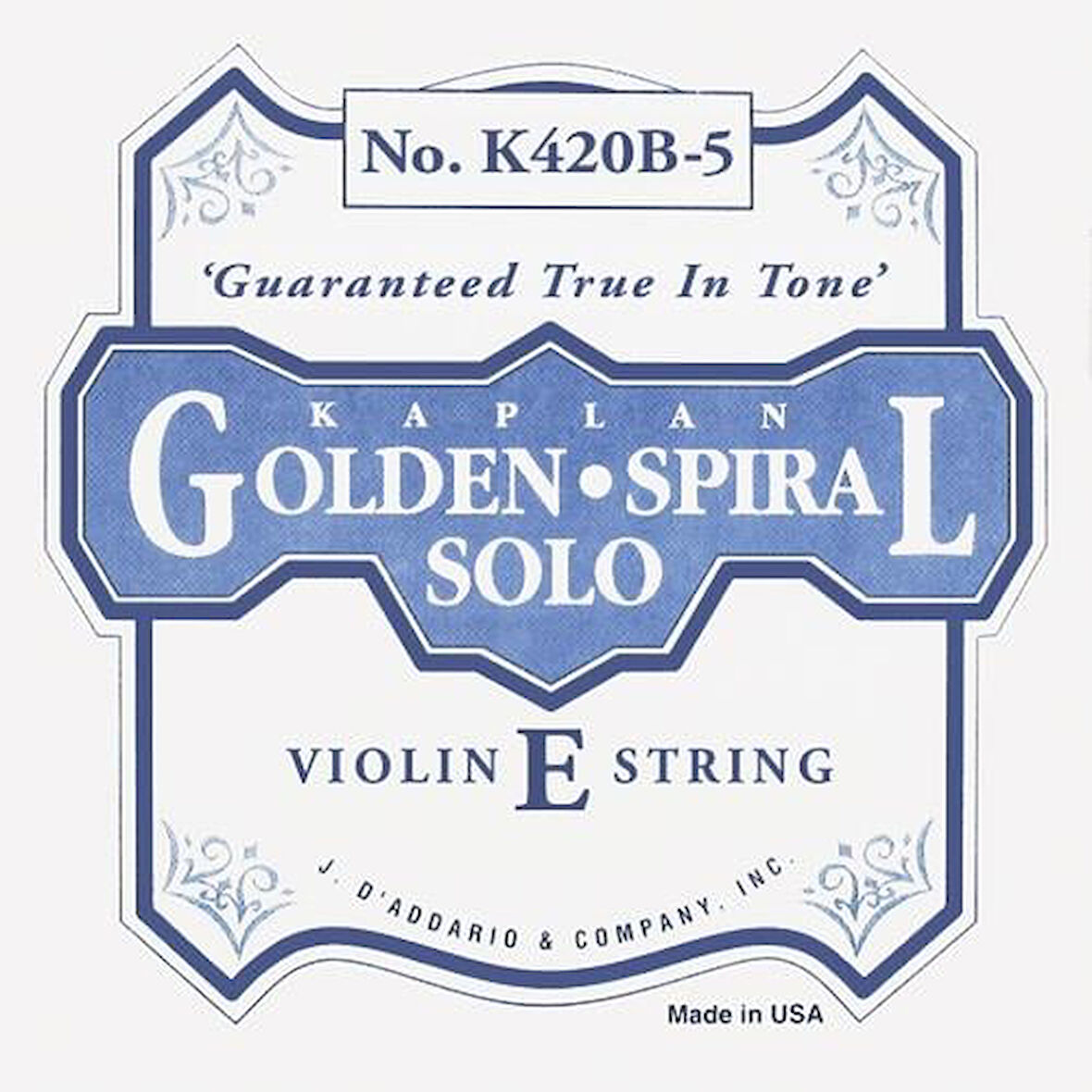 DADDARIO K420B5 KEMAN TEK TELİ, KAPLAN, GOLDEN SPIRAL SOLO, E-(Mİ), HEAVY