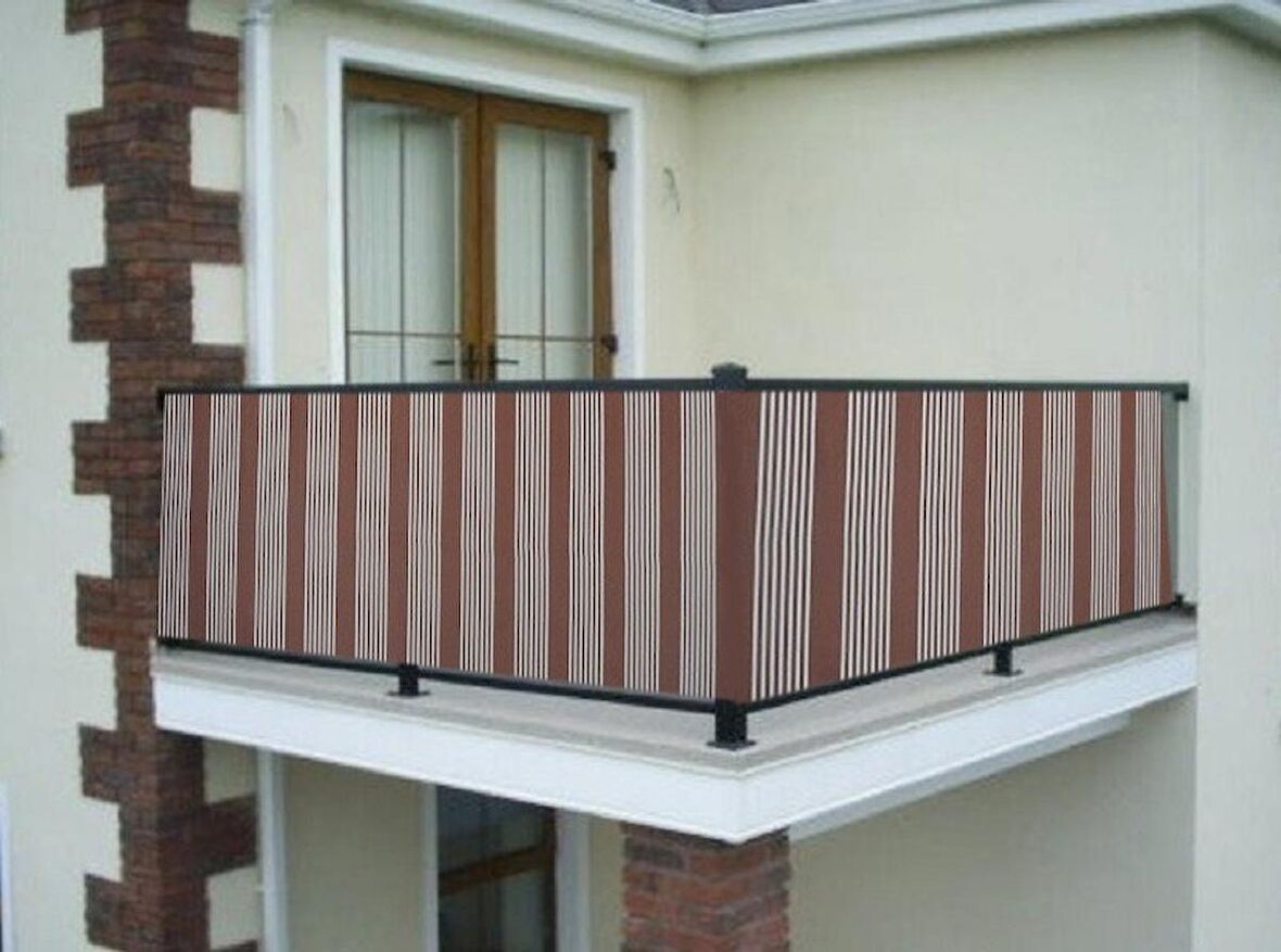 Ceylan Home Balkon Demiri Perdesi Kuş Gözü Kahve İnce 550x80