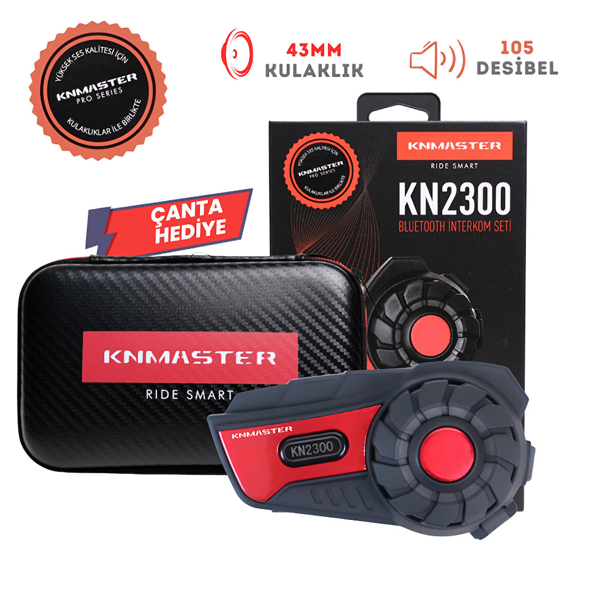 KNMaster 2300 İnterkom Seti Kırmızı