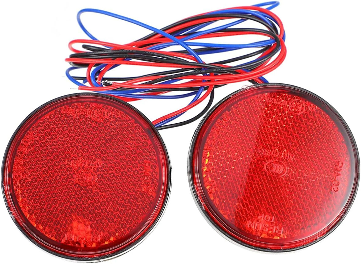 Motosiklet Ledli 2 Modlu Reflektör Kırmızı