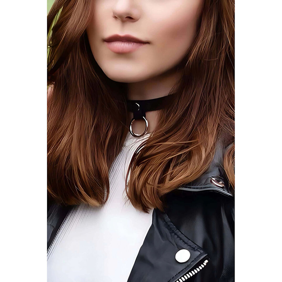 MARSİLYAN- Ucu Halkalı Şık Deri Tasma Kolye - APFT253