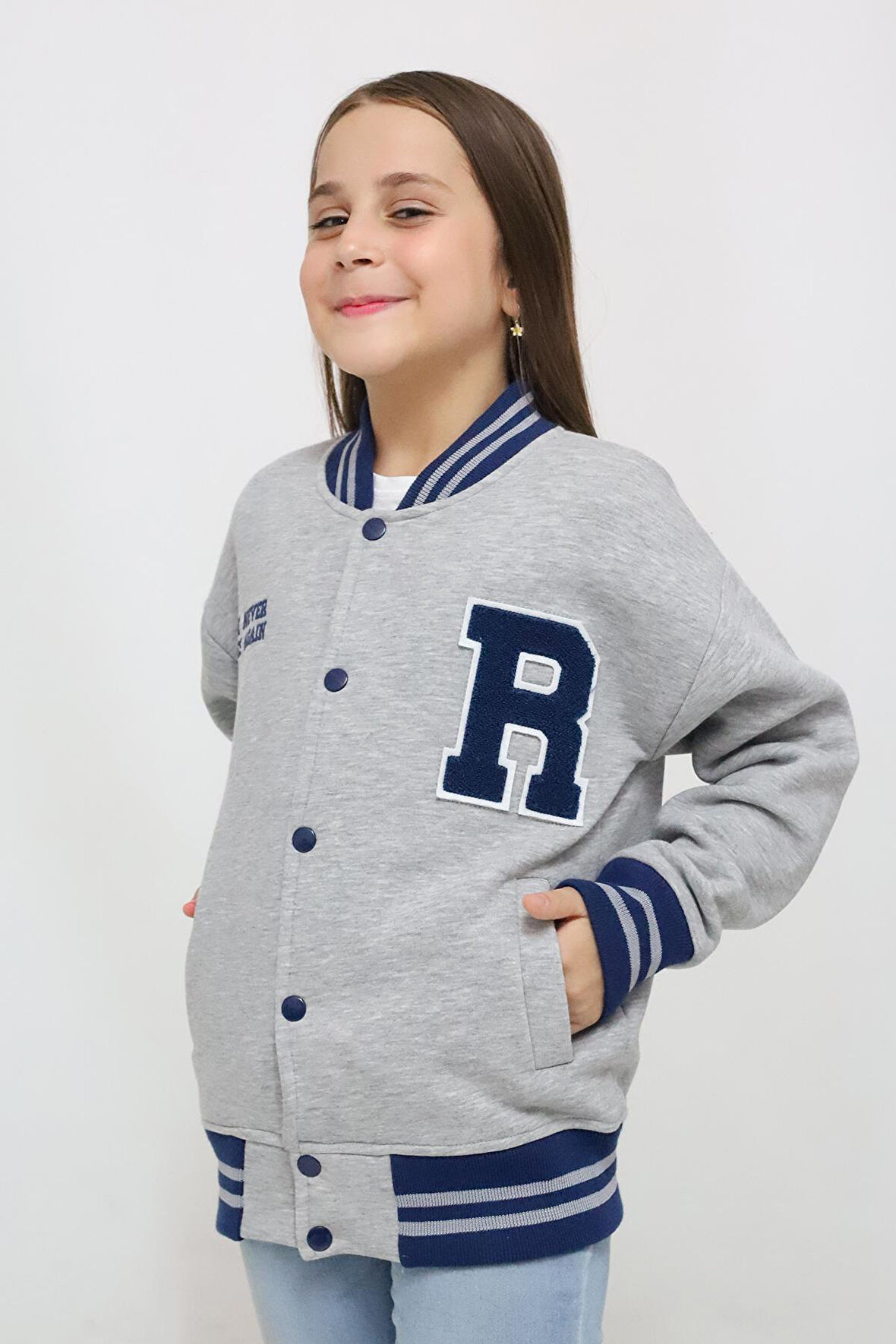 Fox Life Kids Unisex Oversize Kız,Erkek Çocuk Kolej Ceket 8002(6-10 Yaş)