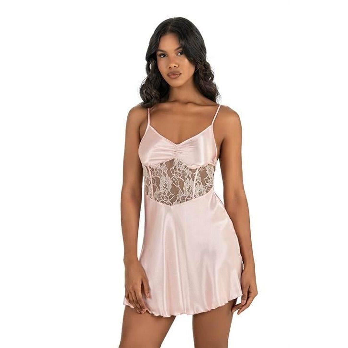 MARSiLYAN- Somon Kısa Saten Gecelik 8239