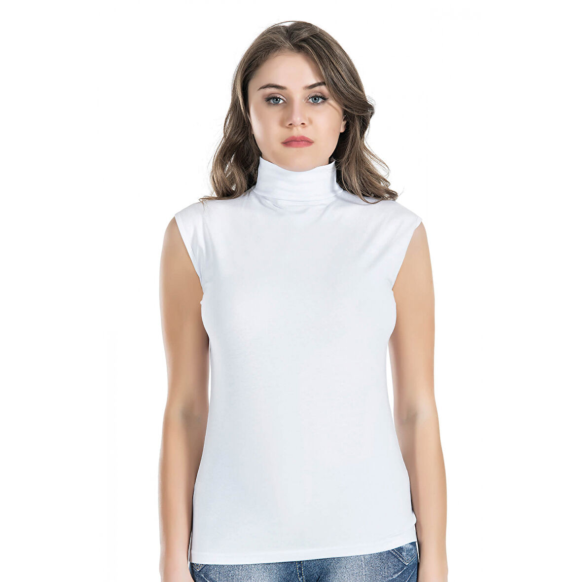 MARSiLYAN- Sıfır Kol Balıkçı Yaka Kadın Atlet 223