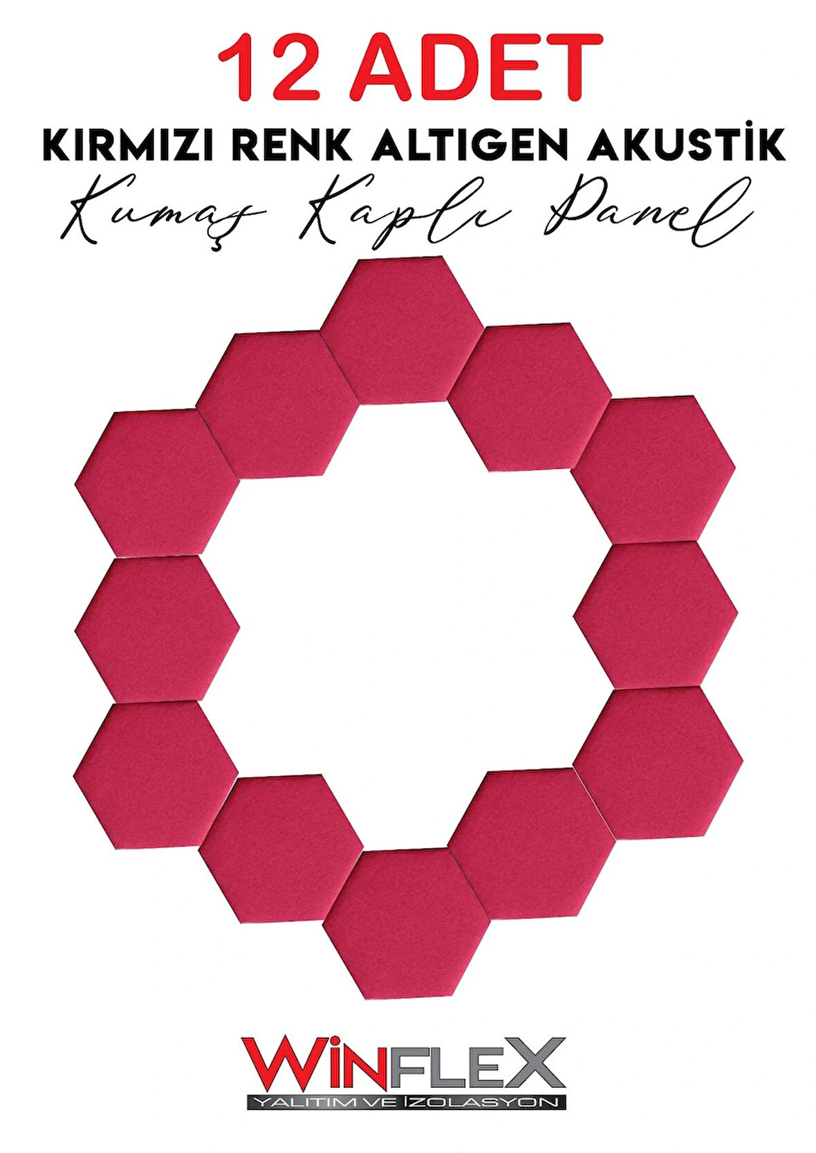 ALTIGEN AKUSTİK KUMAŞ KAPLI PANEL 12 ADET - (17x20CM)