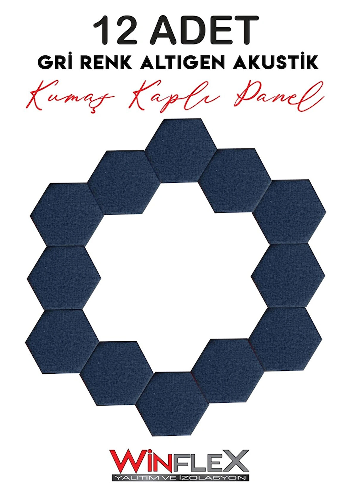 ALTIGEN AKUSTİK KUMAŞ KAPLI PANEL 12 ADET - (17x20CM)