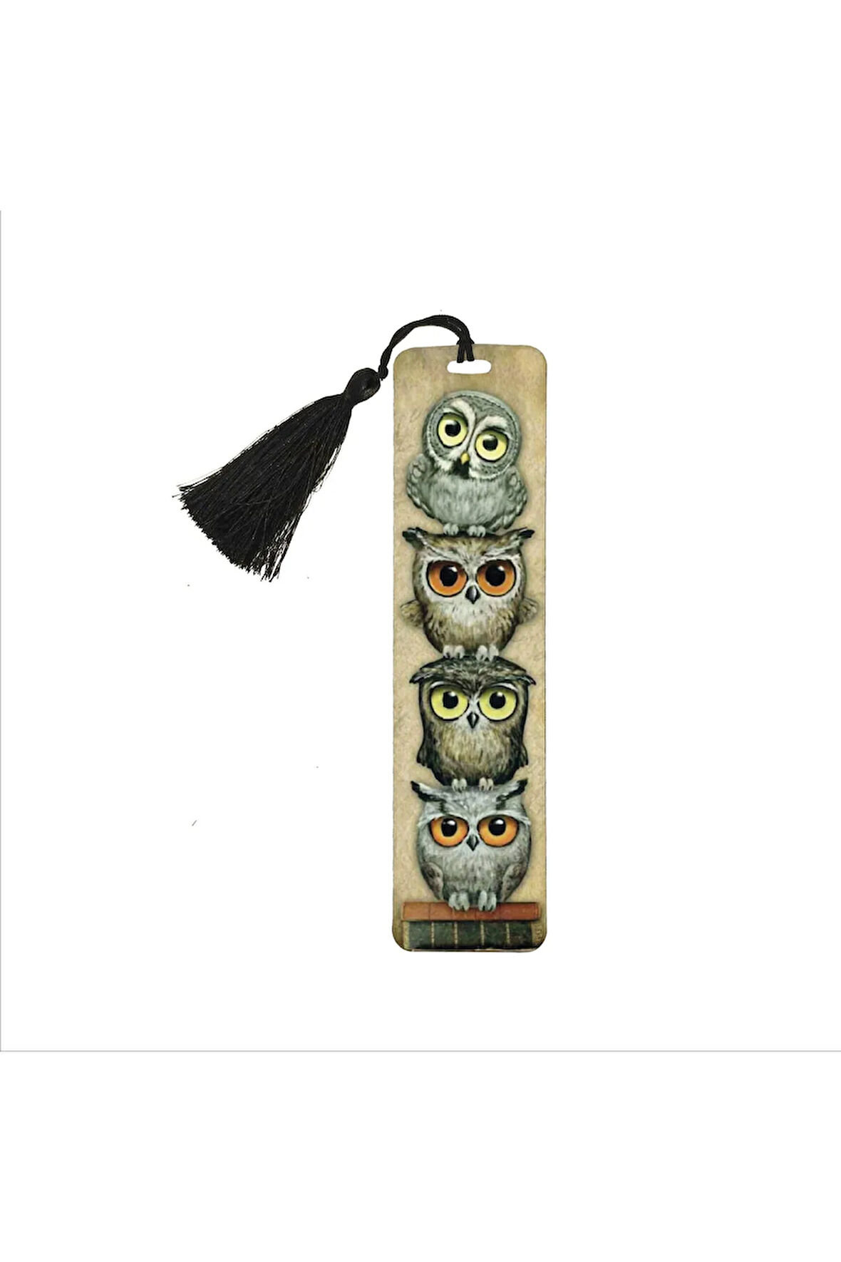 Sevimli Baykuşlar Baskılı, Püsküllü Kitap Ayracı (hediyelik Bookmark,ayraç-119)