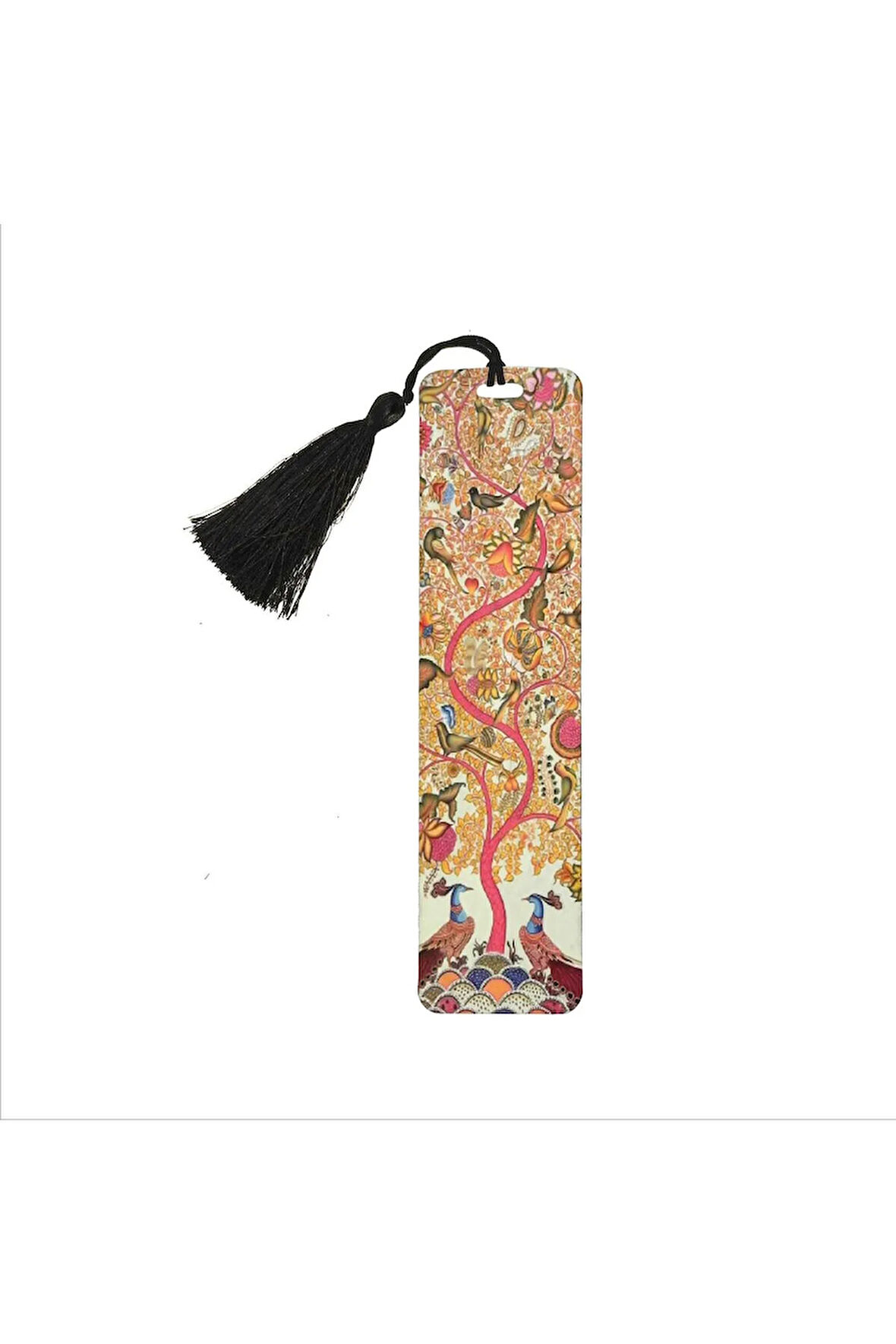 Tavuskuşu Ve Yaşam Ağacı Baskılı, Püsküllü Kitap Ayracı (hediyelik Bookmark,ayraç-121)