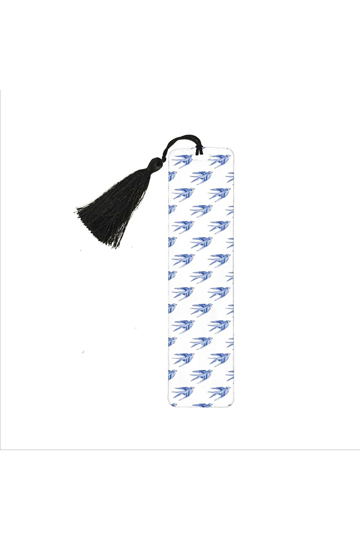Kırlangıç Desen Baskılı, Püsküllü Kitap Ayracı (Bookmark,ayraç-131)