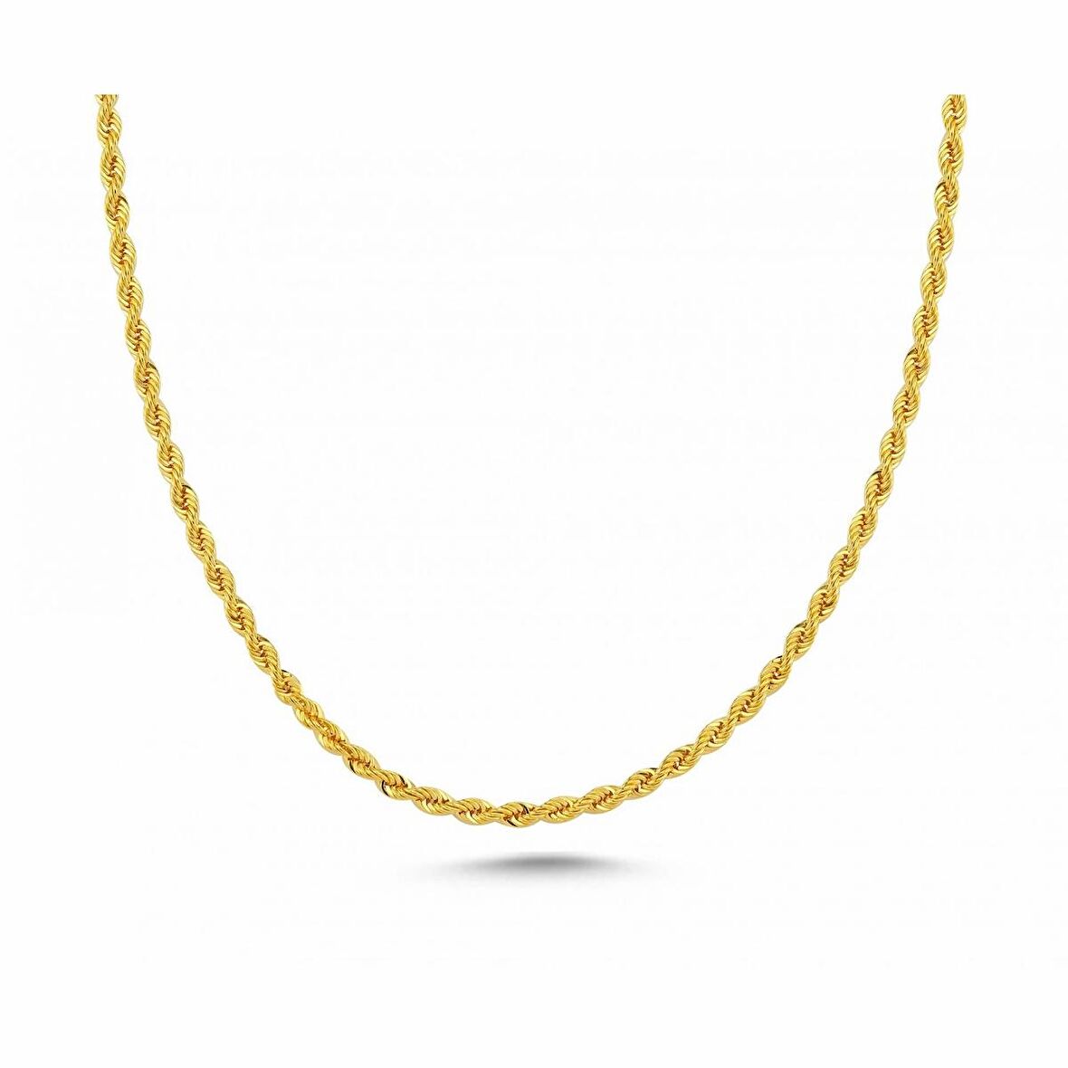  Altın Halat Zincir - 6,00mm - 45 cm - 14 Ayar 