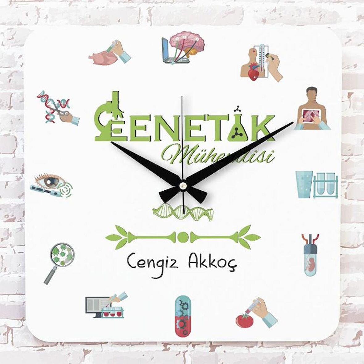 Genetik Mühendisine Hediye Ahşap Saat 33cm KA01-1017