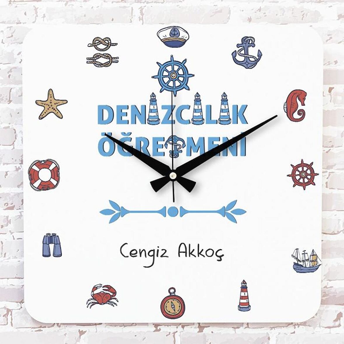 Denizcilik Öğretmenine Hediye Ahşap Saat 33cm KA01-1037