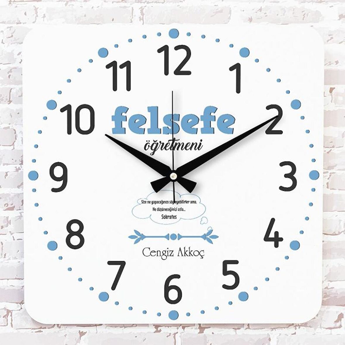 Felsefe Öğretmenine Hediye Ahşap Saat 33cm KA01-1041