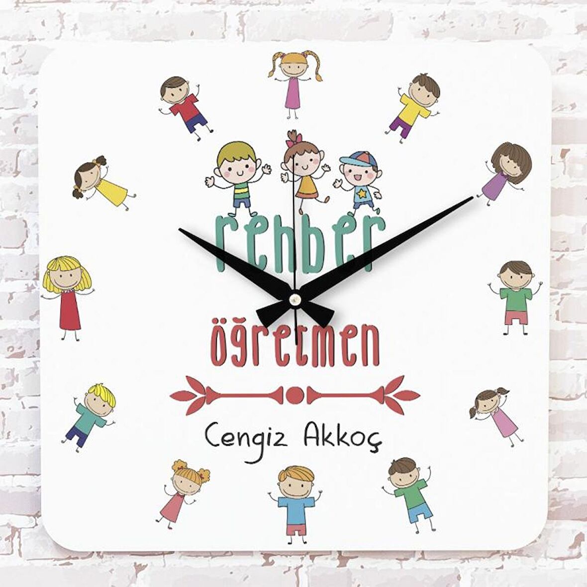 Rehber Öğretmenine Hediye Ahşap Saat 33cm KA01-1054