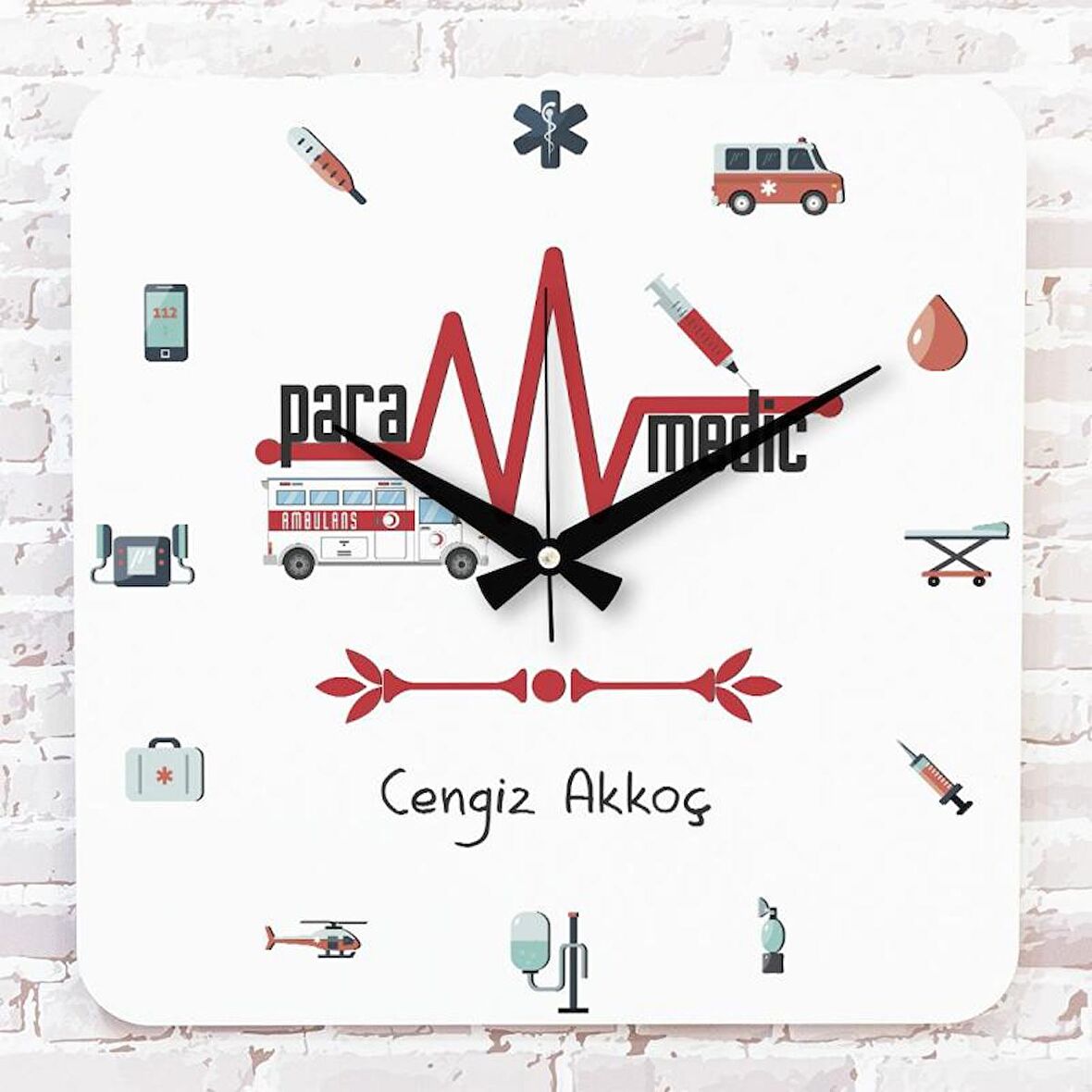 Paramedic Hediye Ahşap Saat 33cm KA01-1067