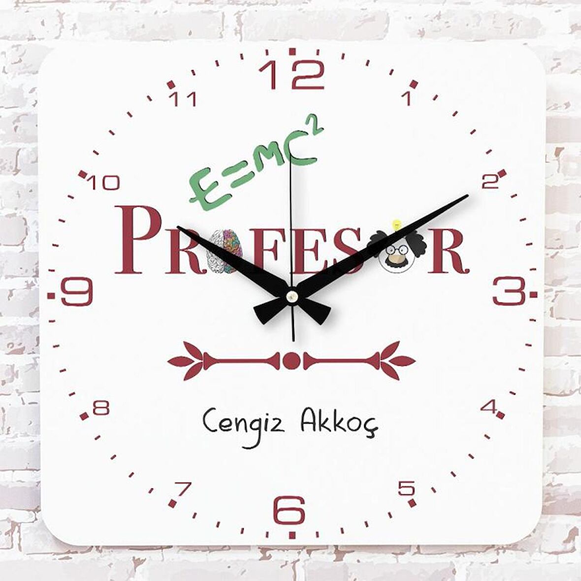 Profesöre Hediye Ahşap Saat 33cm KA01-1074