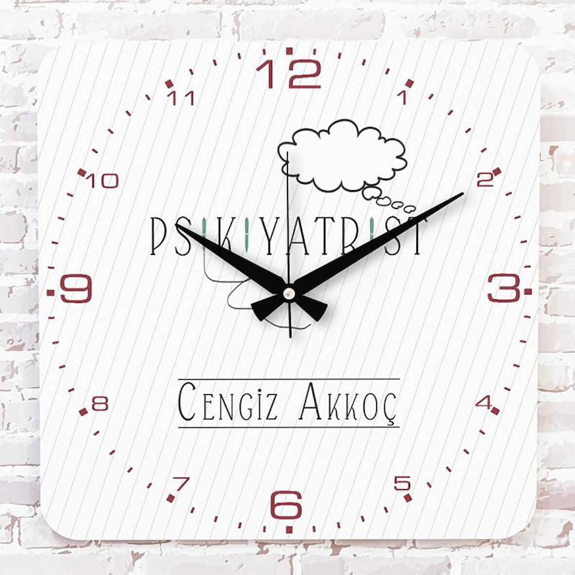 Psikiyatriste Hediye Ahşap Saat 33cm KA01-1075