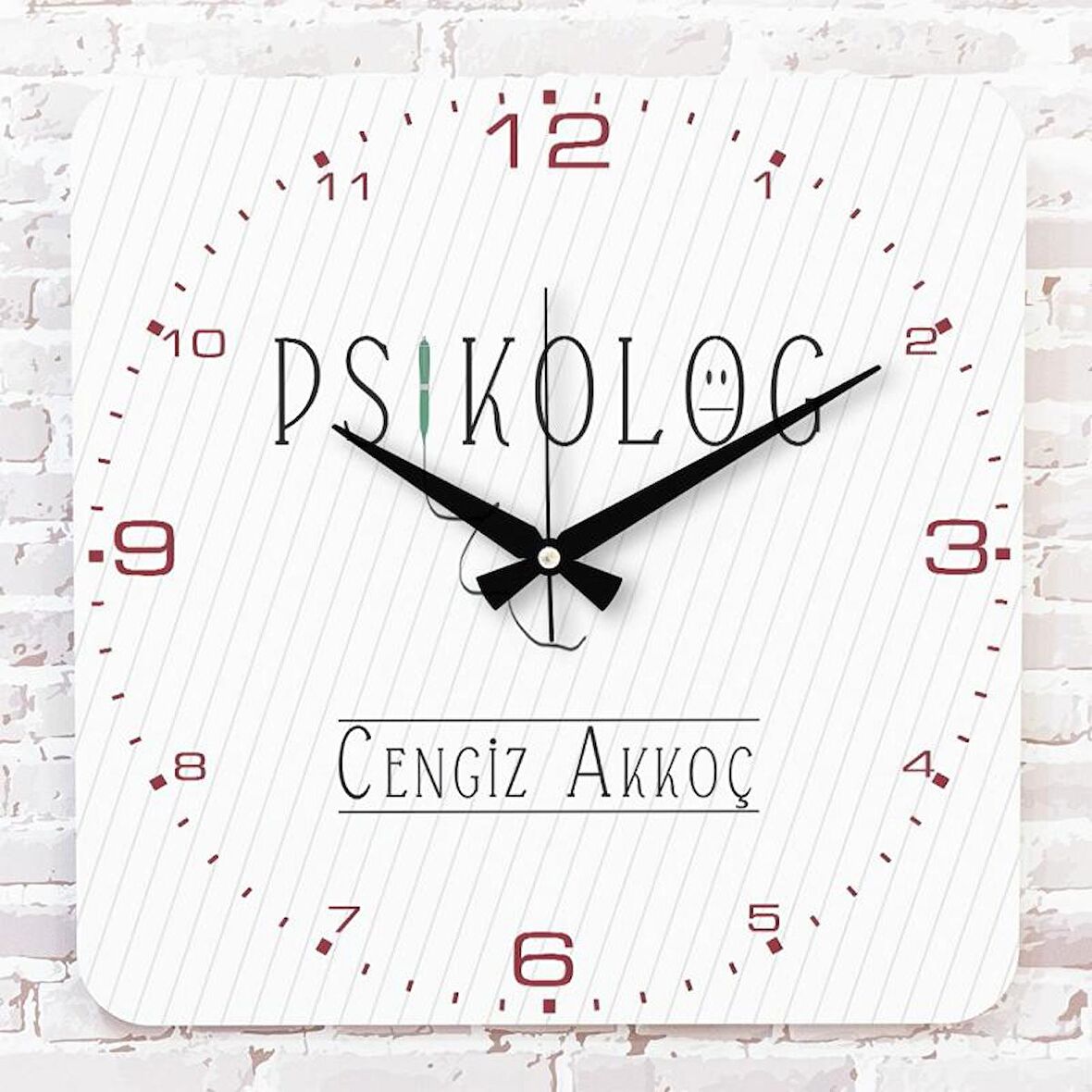 Psikoloğa Hediye Ahşap Saat 33cm KA01-1076