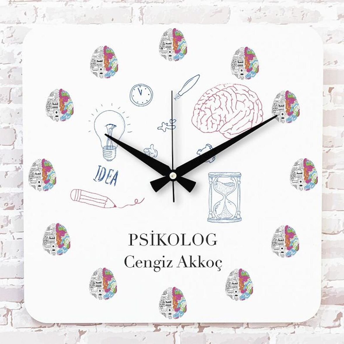 Psikoloğa Hediye Ahşap Saat 33cm KA01-1078