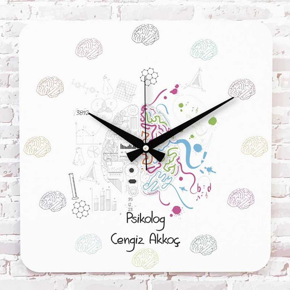 Psikoloğa Hediye Ahşap Saat 33cm KA01-1079