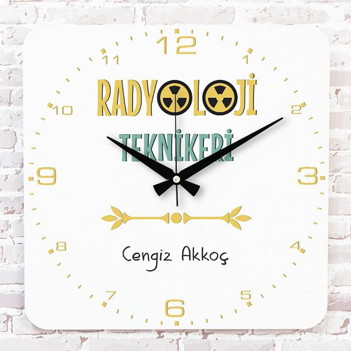 Radyoloji Teknikerine Hediye Ahşap Saat 33cm KA01-1081