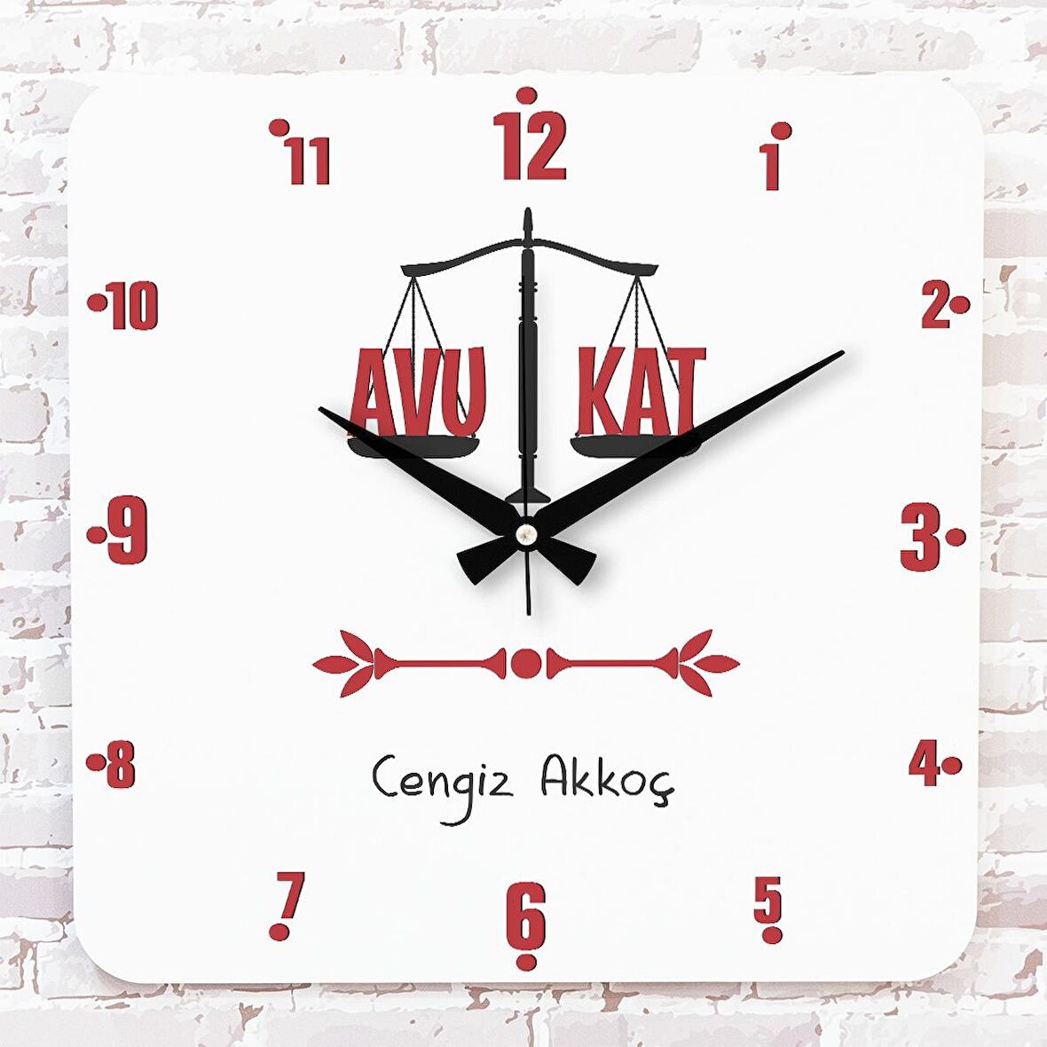 Avukata Hediye Ahşap Saat 33cm KA01-1093