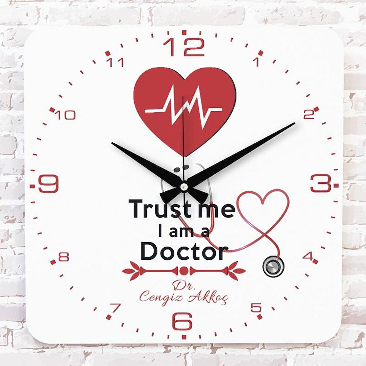 Doktora Hediye Ahşap Saat 33cm KA01-1126