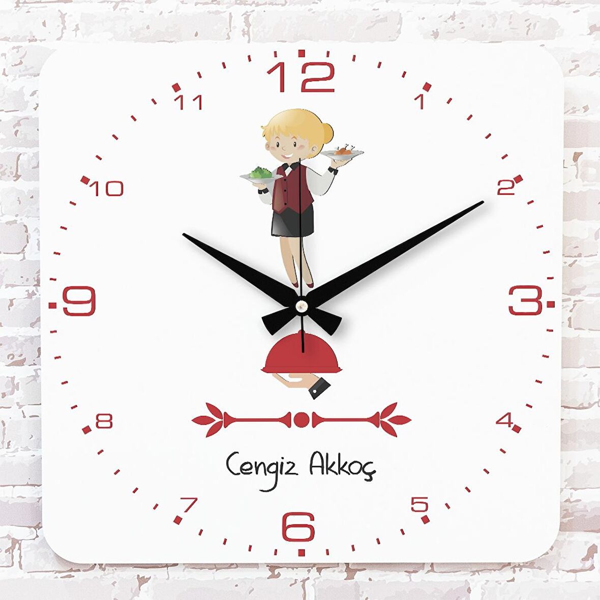 Garsona Hediye Ahşap Saat 33cm KA01-1144