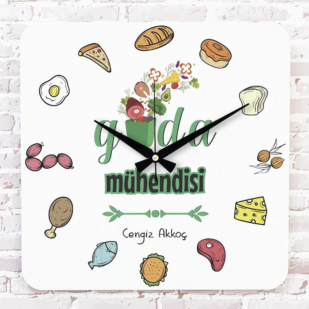 Gıda Mühendisine Hediye Ahşap Saat 33cm KA01-1150
