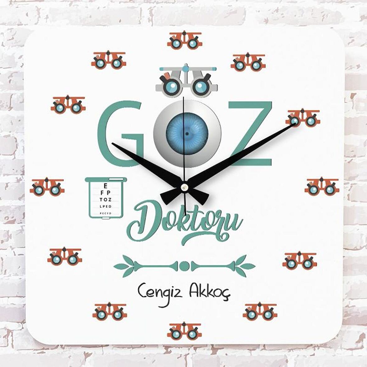 Göz Doktoruna Hediye Ahşap Saat 33cm KA01-1152