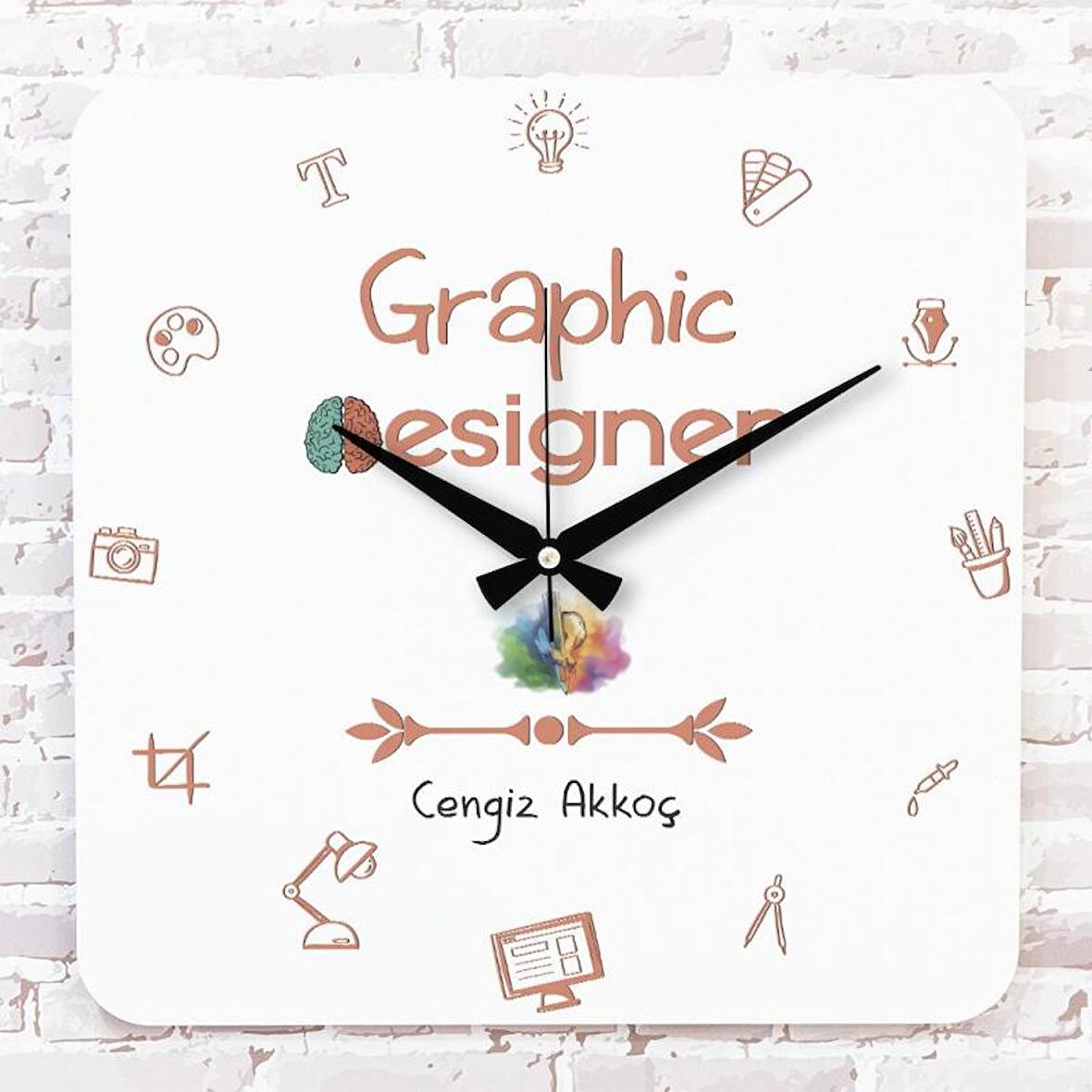 Grafikere Hediye Ahşap Saat 33cm KA01-1157