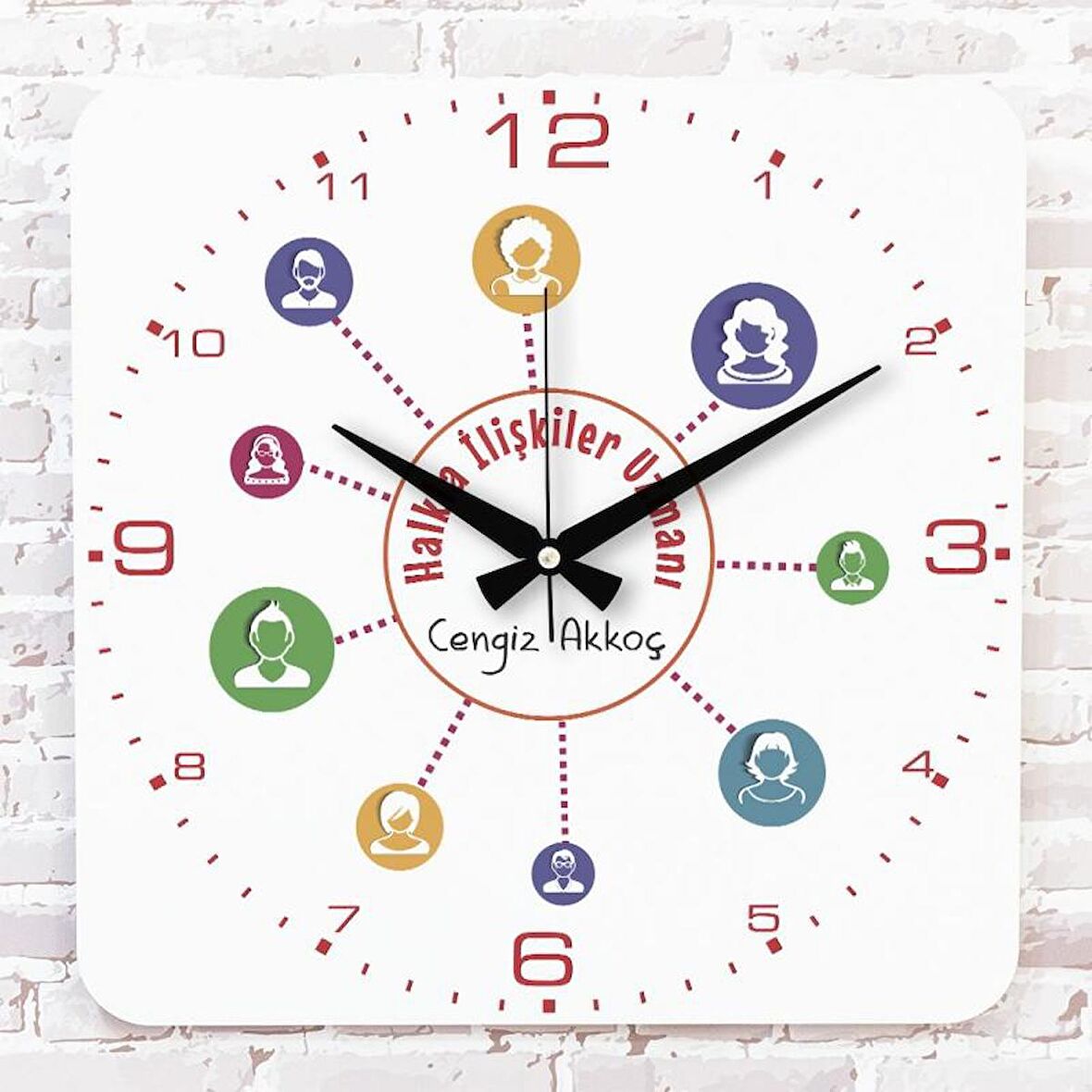 Halkla İlişkiler Uzmanına Hediye Ahşap Saat 33cm KA01-1159