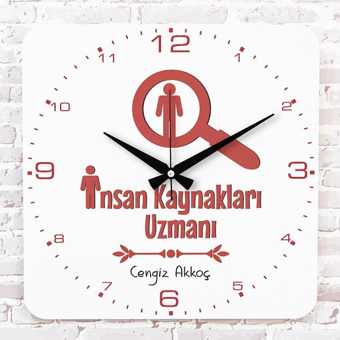 İnsan Kaynakları Uzmanına Hediye Ahşap Saat 33cm KA01-1169