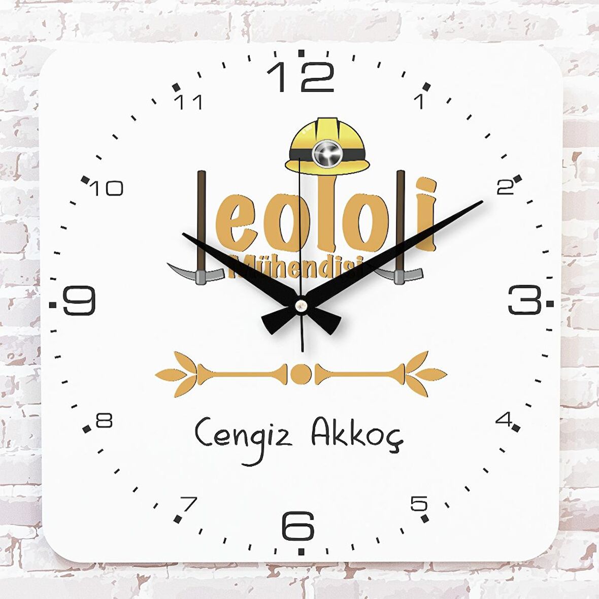 Jeoloji Mühendisine Hediye Ahşap Saat 33cm KA01-1176