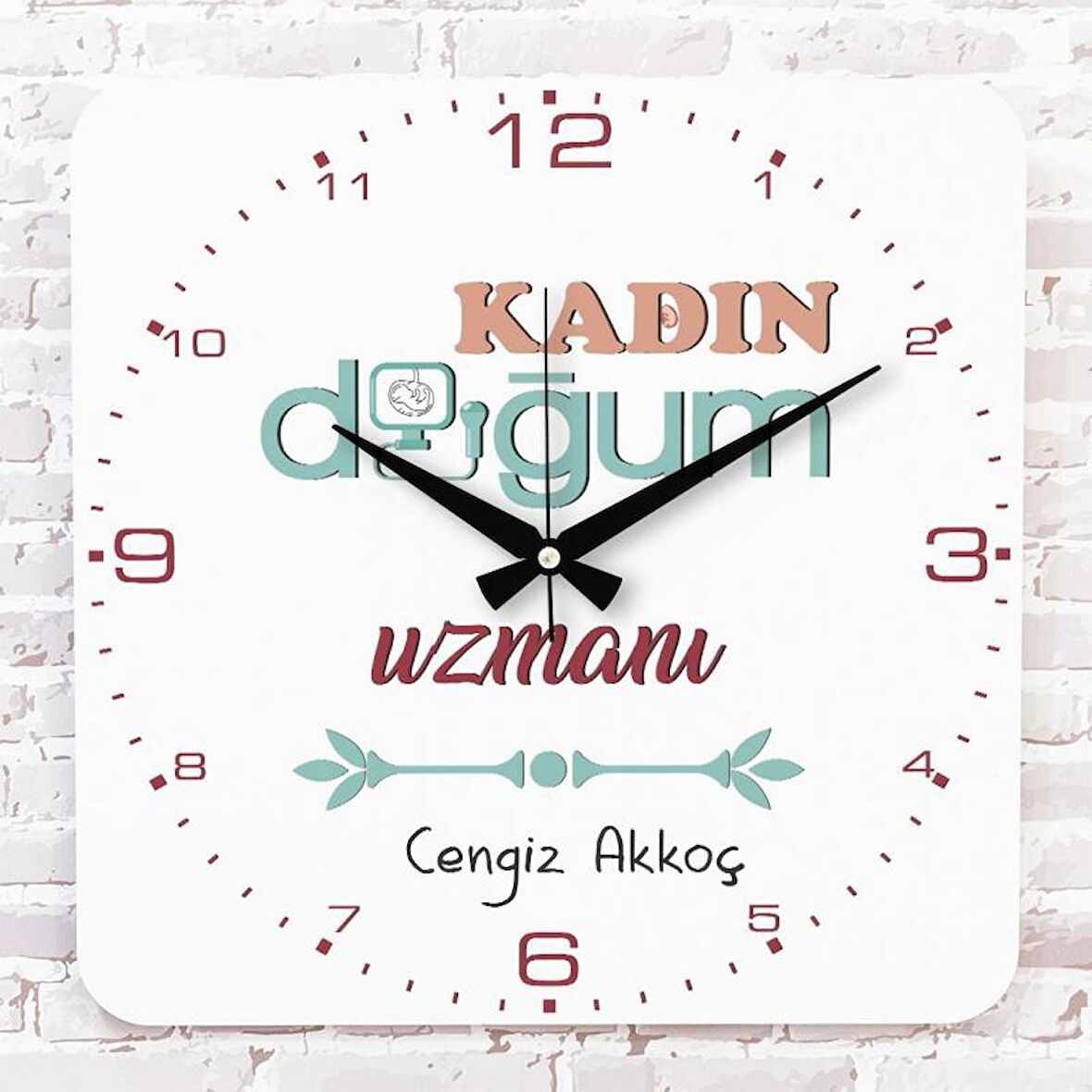 Kadın Doğum Uzmanına Hediye Ahşap Saat 33cm KA01-1177