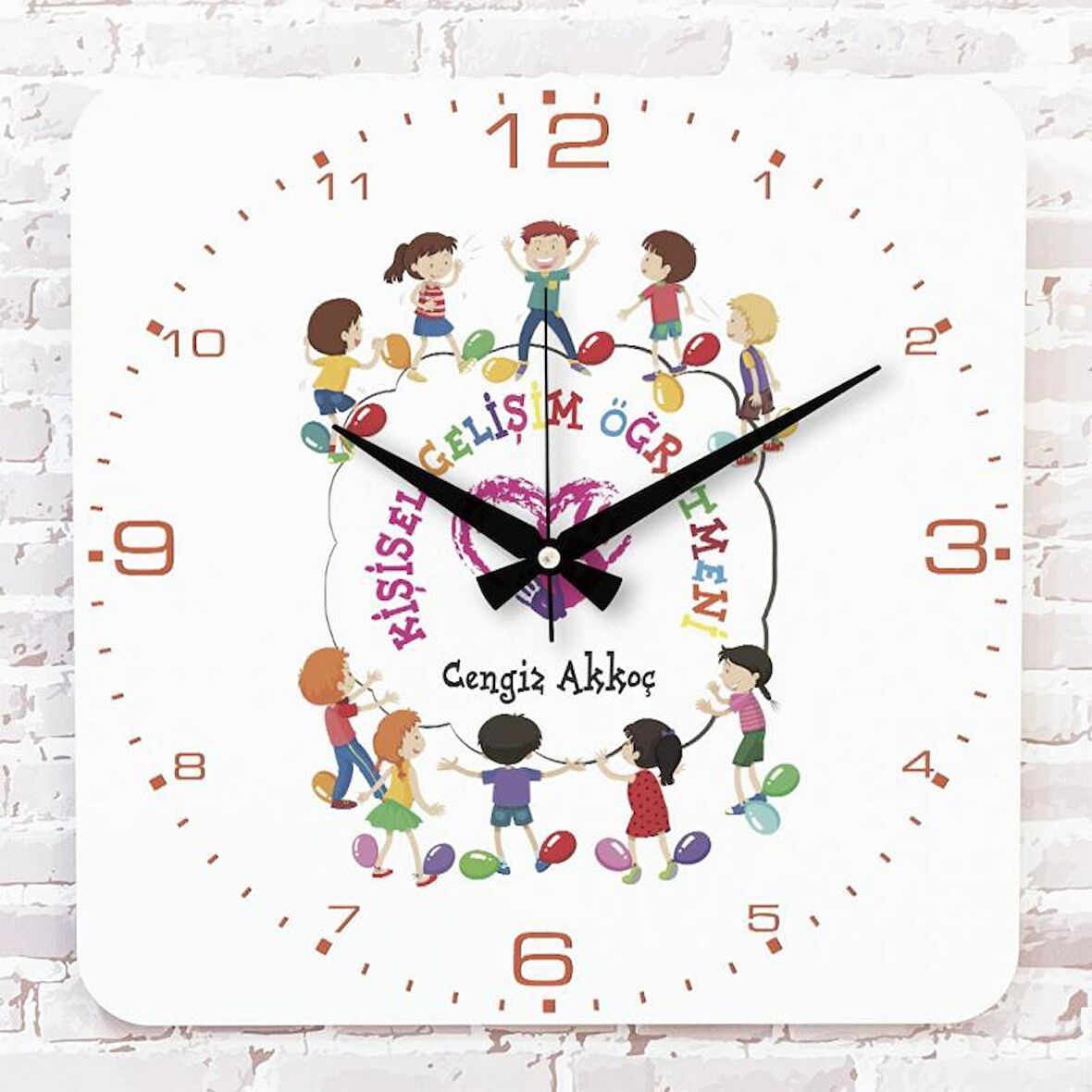 Kişisel Gelişim Öğretmenine Hediye Ahşap Saat 33cm KA01-1185