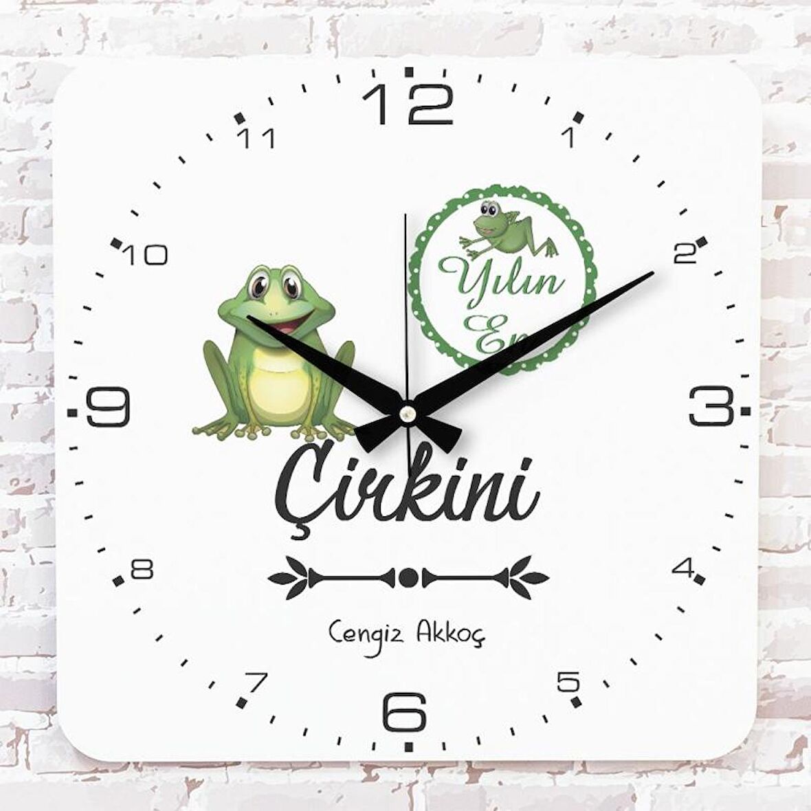 Kişiye Özel Yılın En Çirkini Hediye Ahşap Saat 33cm KA01-1200