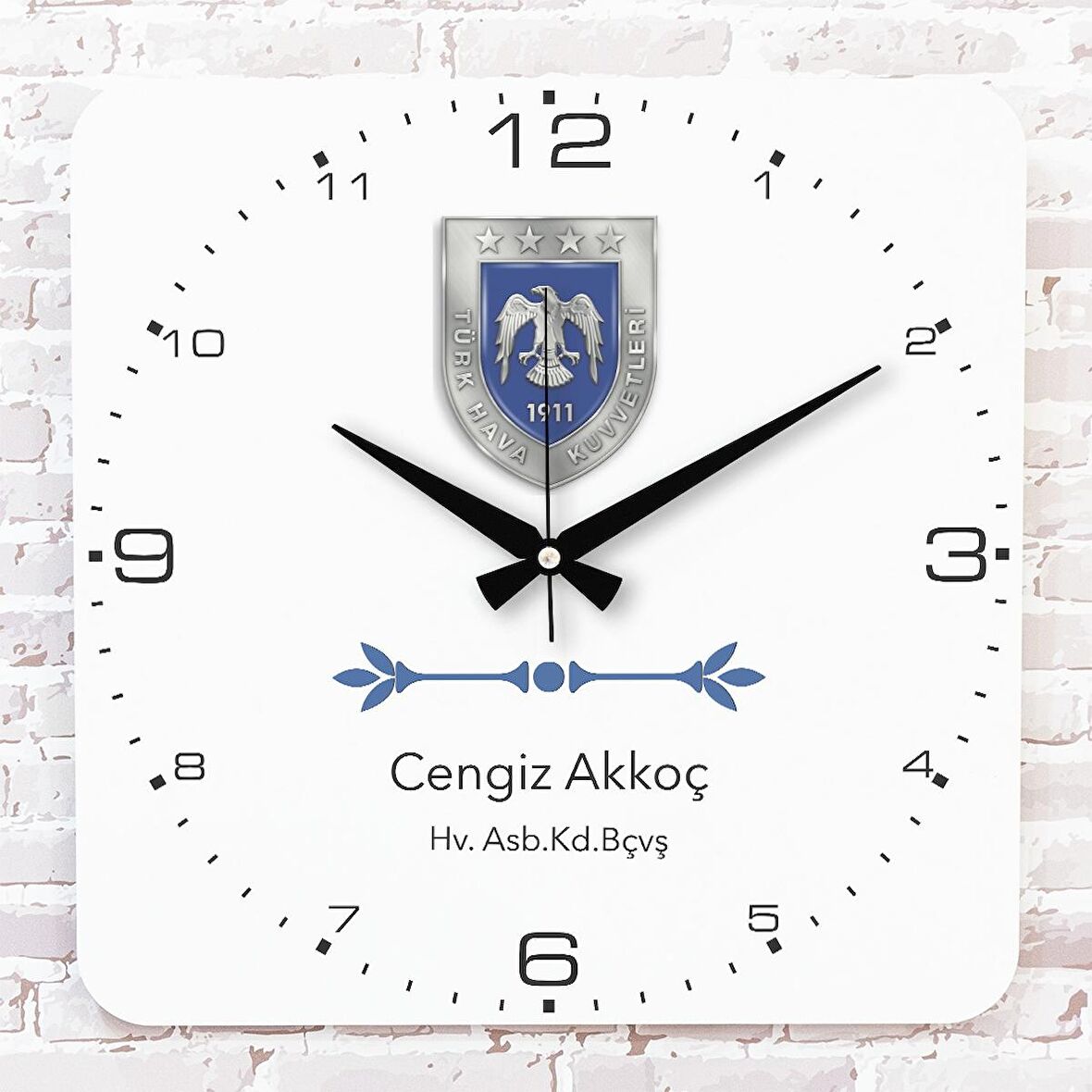 Havacı Astsubaya Hediye Ahşap Saat 33cm KA01-1209
