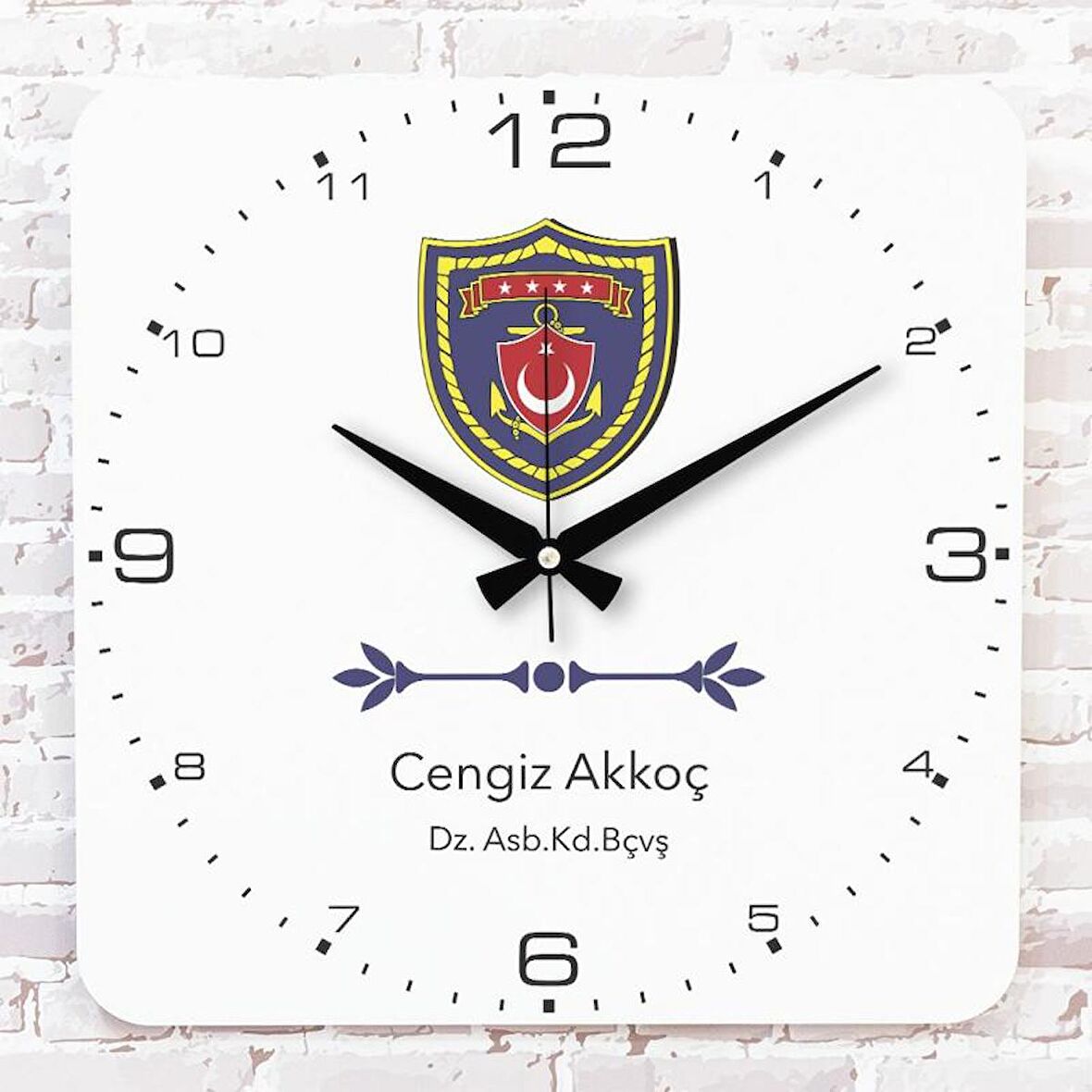 Denizci Astsubaya Hediye Ahşap Saat 33cm KA01-1210