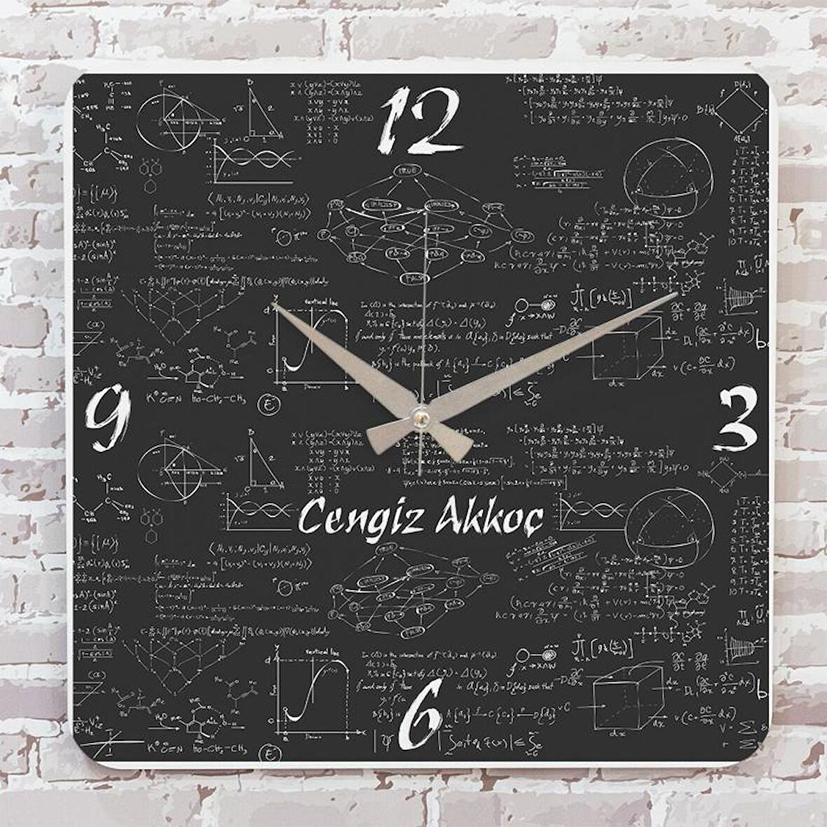 Matematik Öğretmenine Hediye Ahşap Saat 33cm KA01-1221