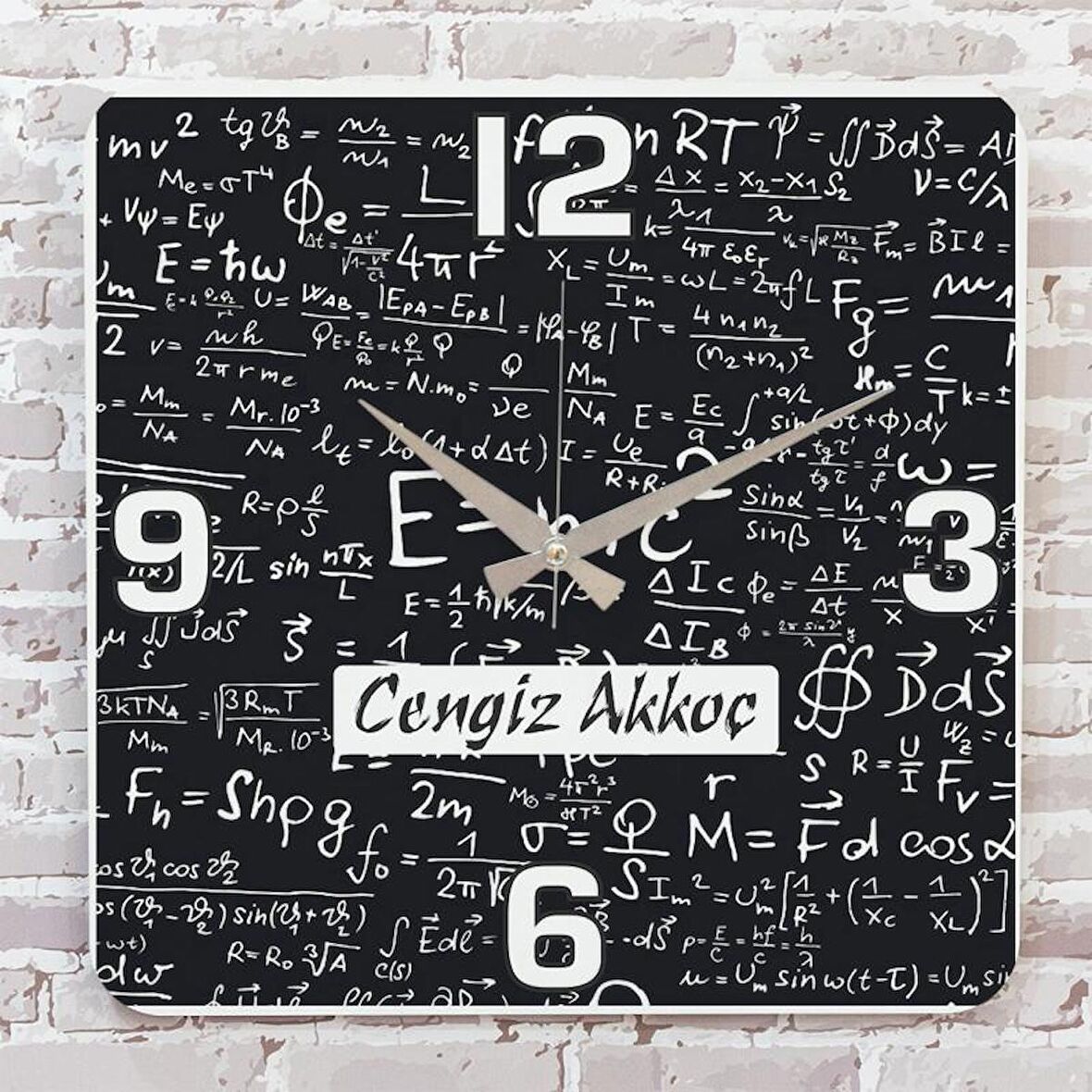 Matematik Öğretmenine Hediye Ahşap Saat 33cm KA01-1228