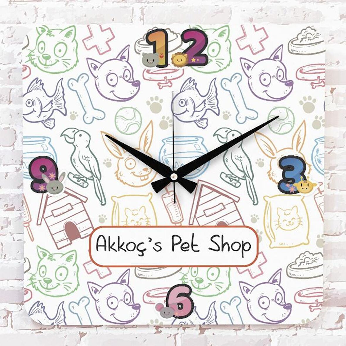 Pet Shopa Hediye Ahşap Saat 33cm KA01-1240