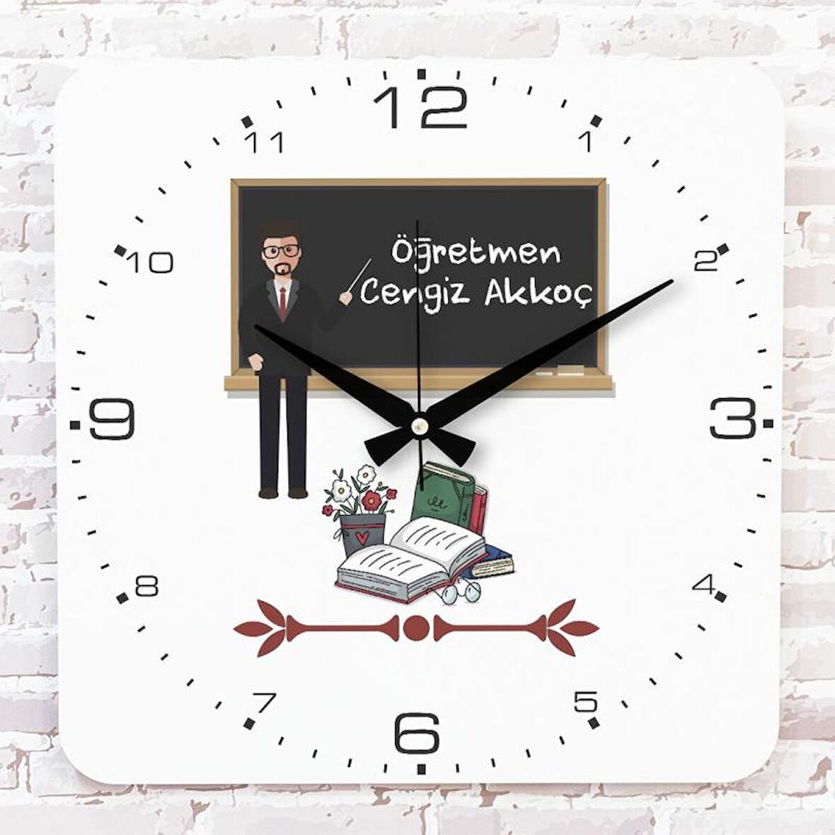 Öğretmene Hediye Ahşap Saat 33cm KA01-1245