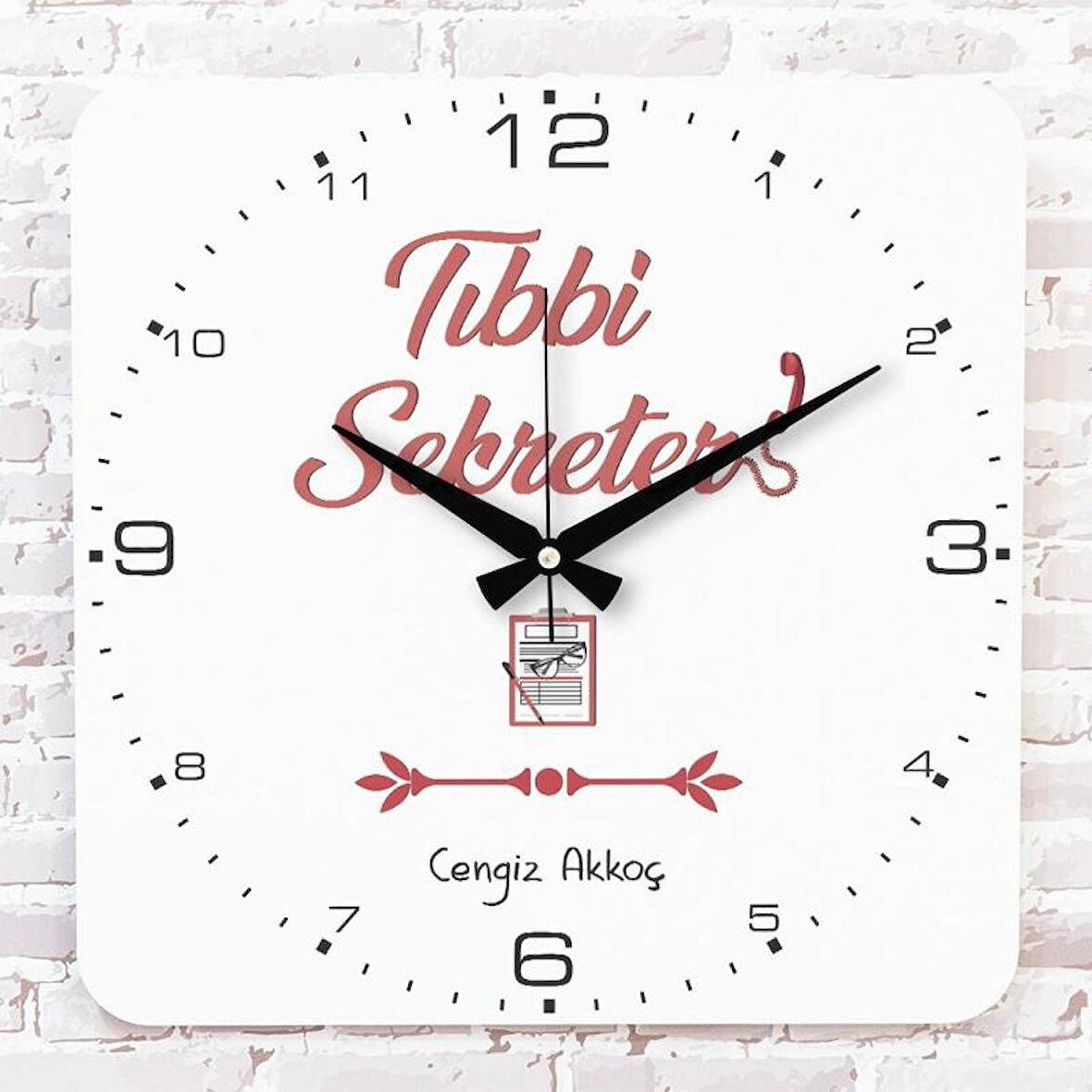 Tıbbi Sekretere Hediye Ahşap Saat 33cm KA01-1255